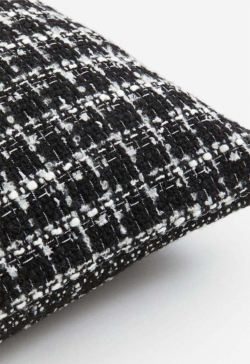 H&M - Jacquard-weave cushion cover - black checked