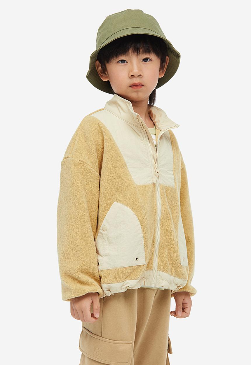 H&M - Oversized fleece jacket - beige multi