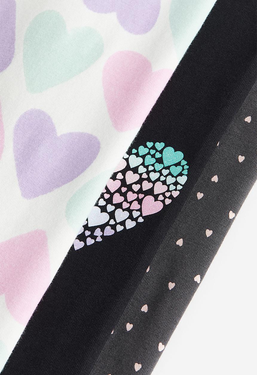 H&M - 3-pack leggings - black & grey multi