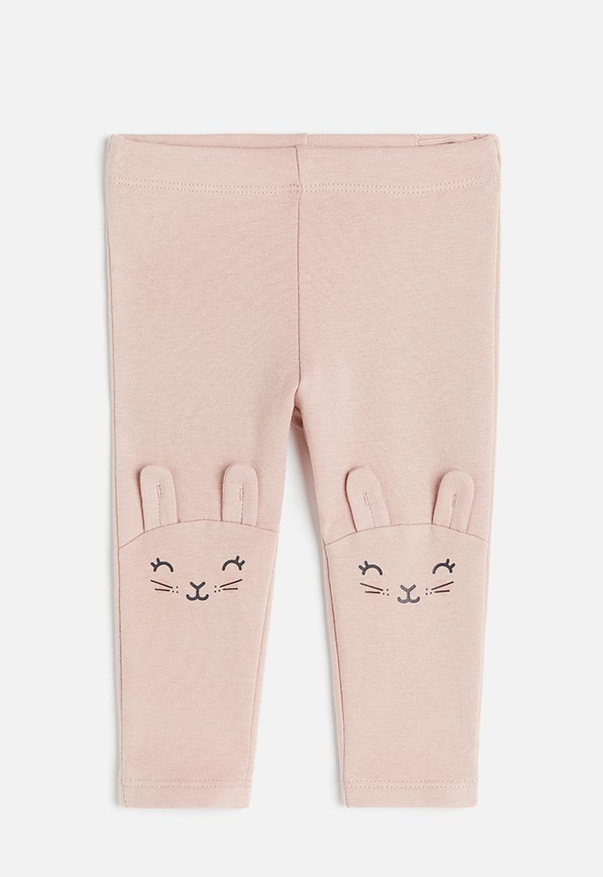 H&M - Appliquéd brushed-inside leggings - pink multi