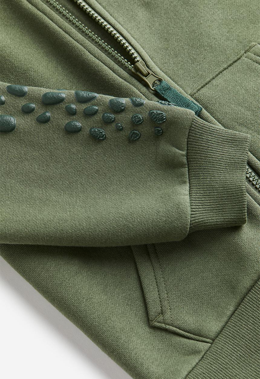 H&M - Appliquéd zip-through hoodie - green multi