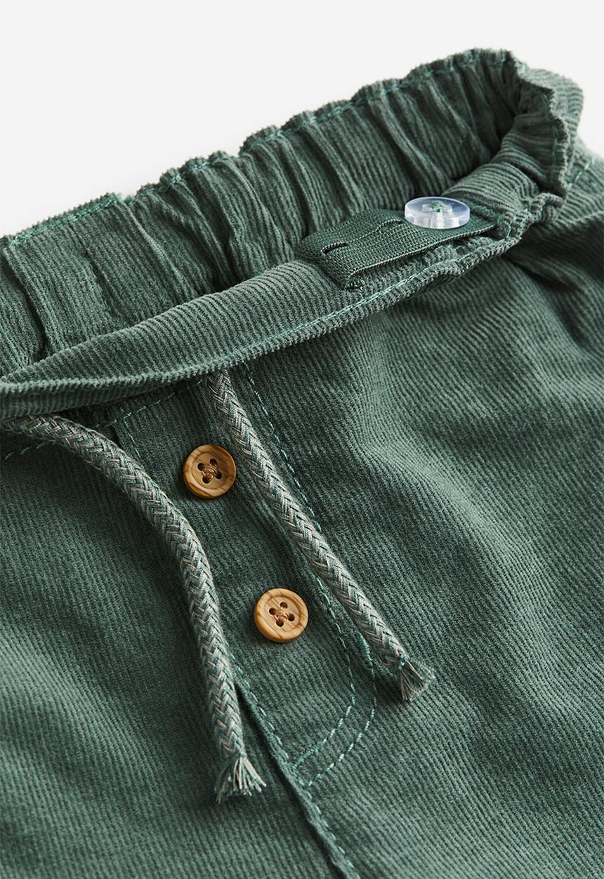 H&M - Fully lined corduroy trousers - dark green