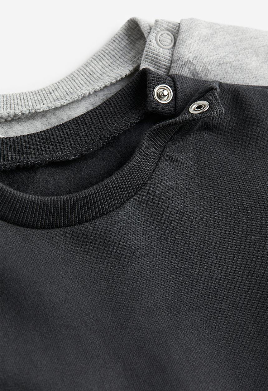 H&M - 2-Pack cotton sweatshirts - black & light grey marl
