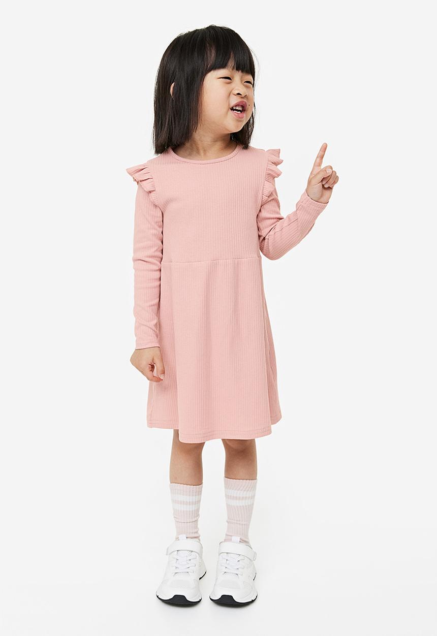 H&M - Ribbed jersey dress - pink