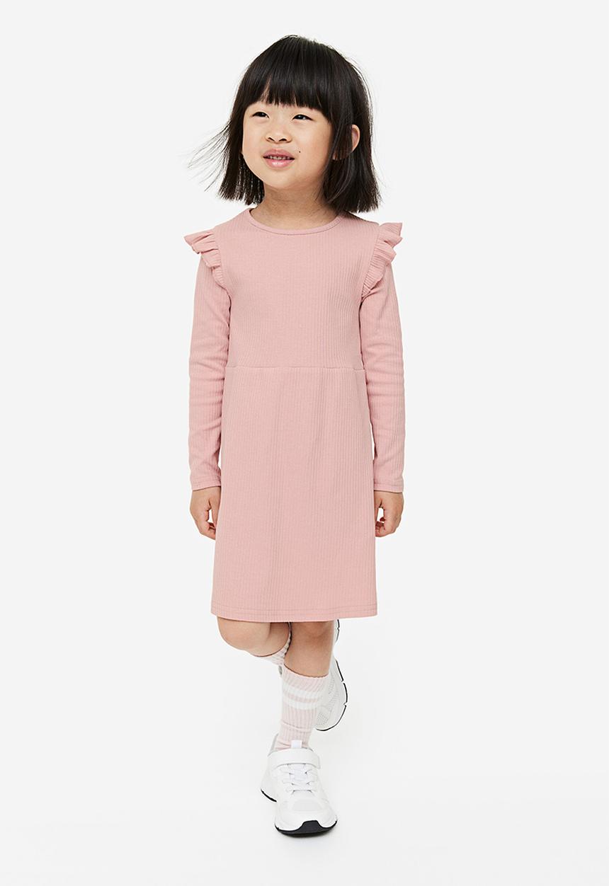H&M - Ribbed jersey dress - pink