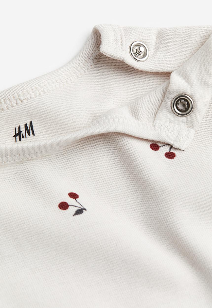 H&M - 2-Pack long-sleeved bodysuits - dark red & cherries