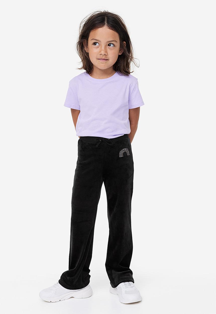 H&M - Velour trousers - black