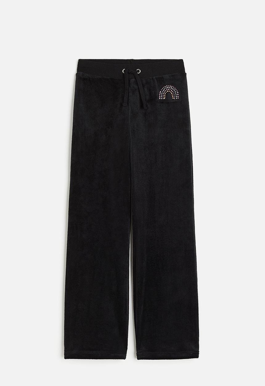 H&M - Velour trousers - black