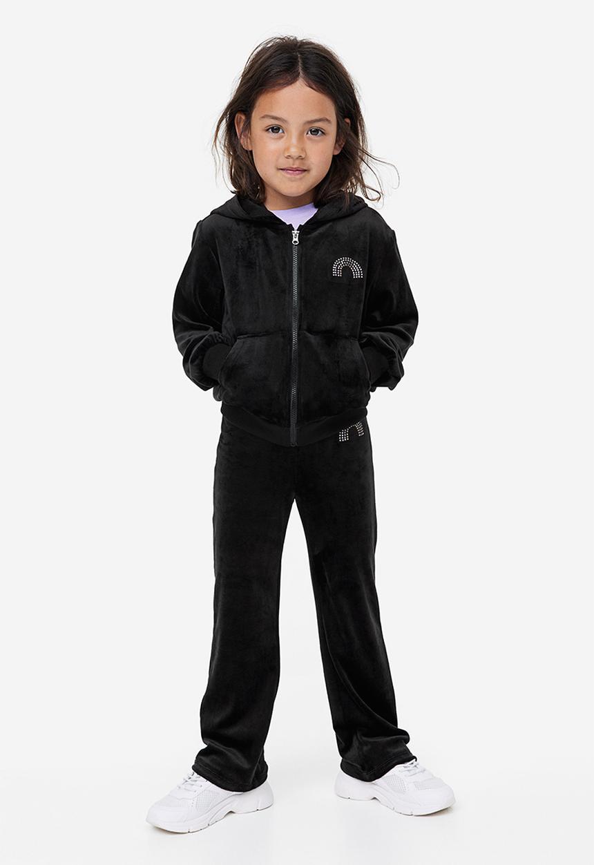 H&M - Velour trousers - black