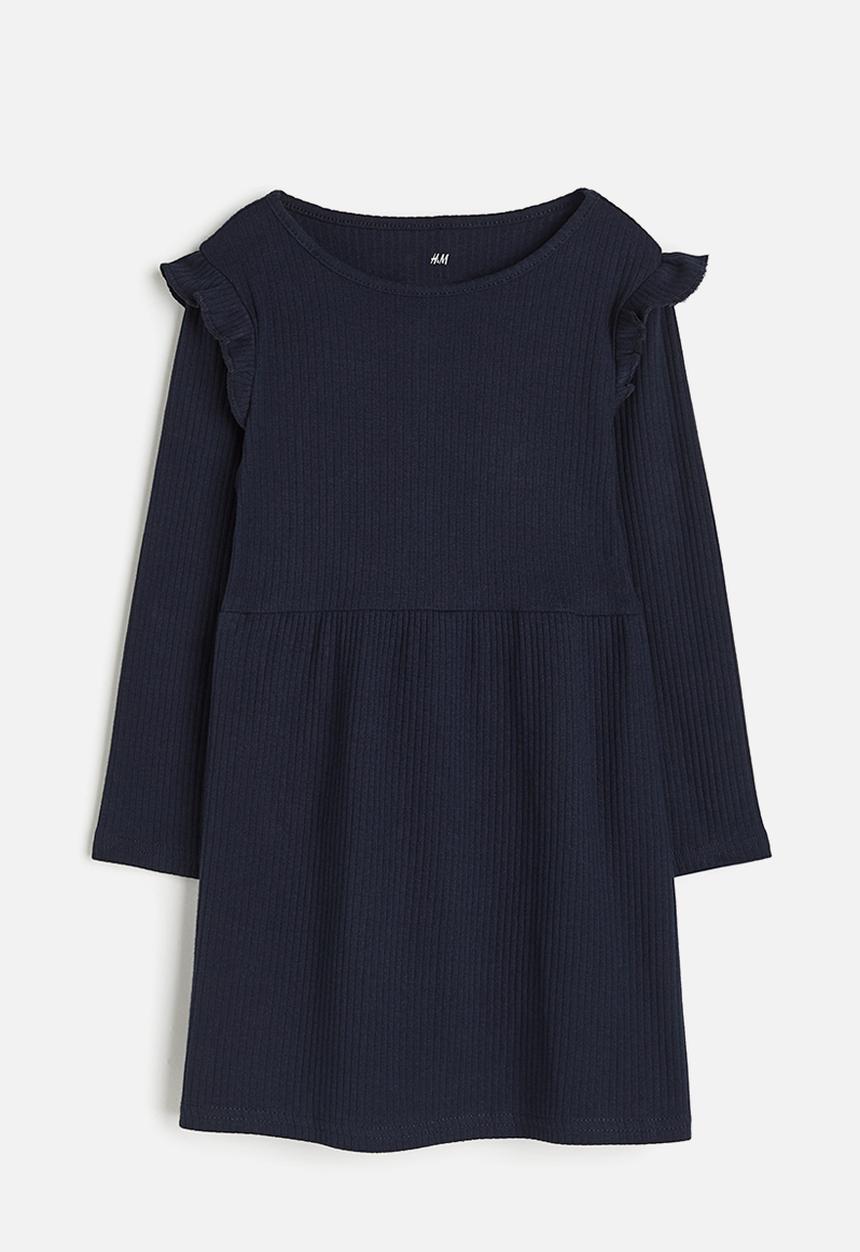 H&M - Ribbed jersey dress - navy blue