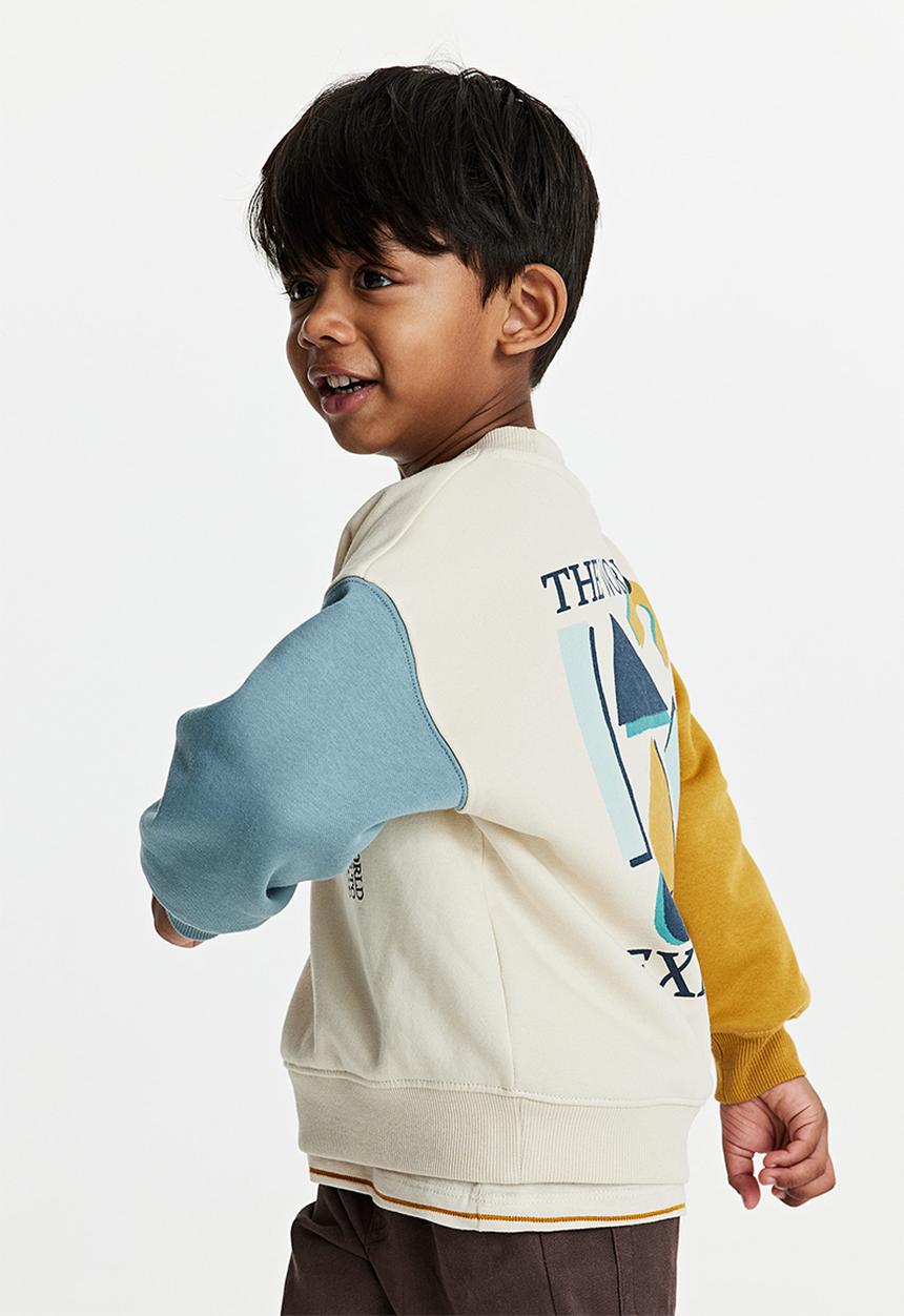 H&M - Oversized sweatshirt - cream & block-coloured 