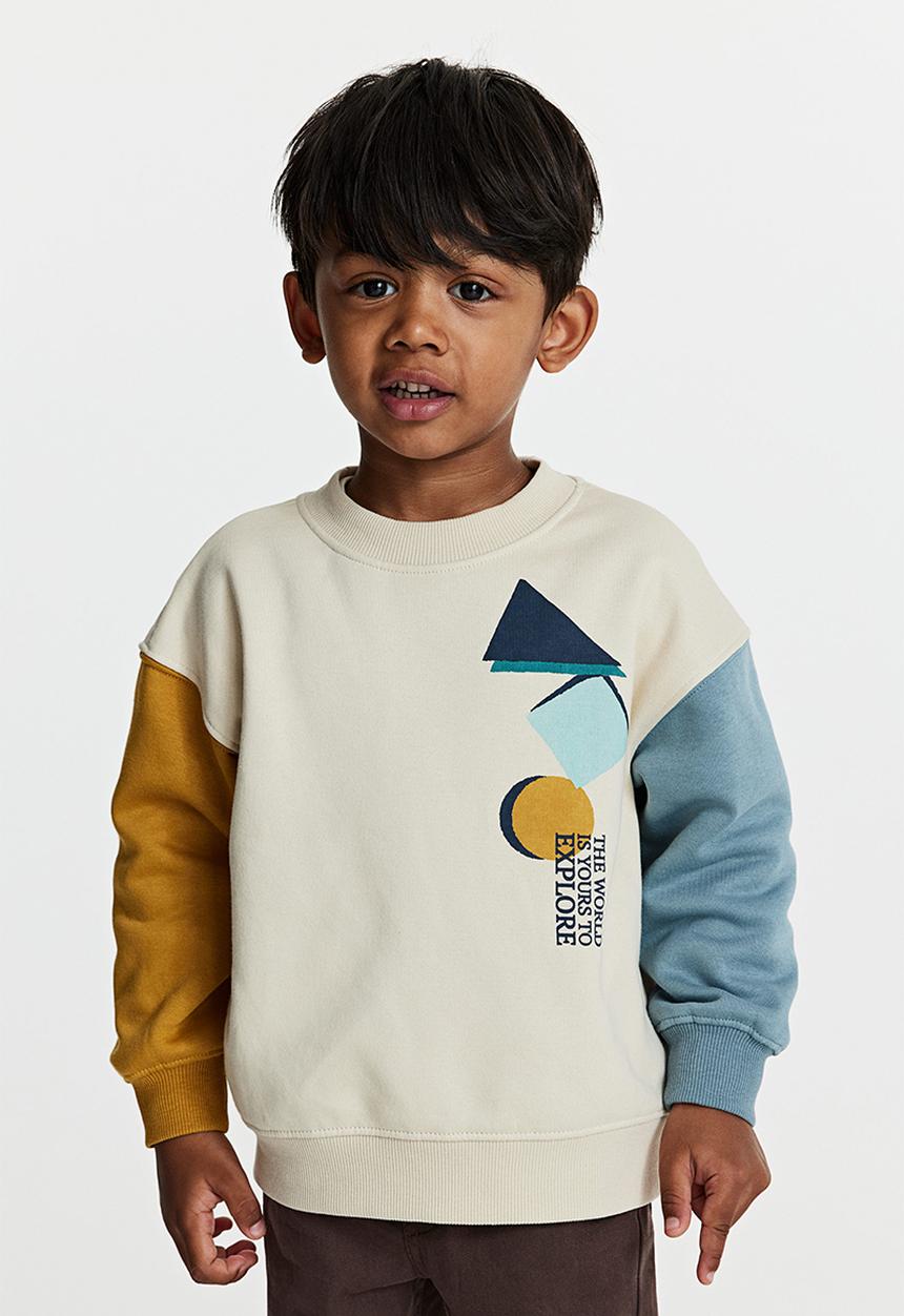 H&M - Oversized sweatshirt - cream & block-coloured 