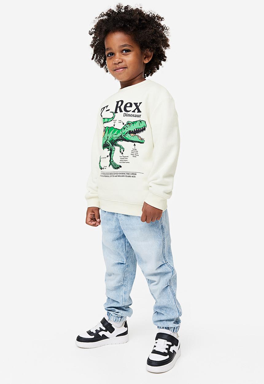 H&M - Sweatshirt - white & tyrannosaurus rex