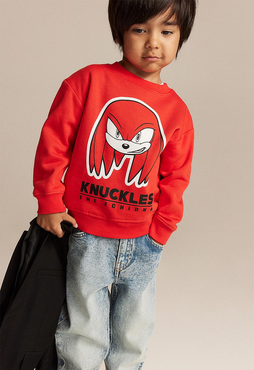 H&M - Printed sweatshirt - red & sonic the hedgehog