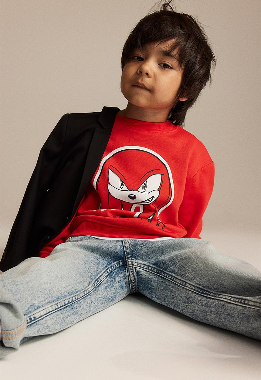 H&M - Printed sweatshirt - red & sonic the hedgehog