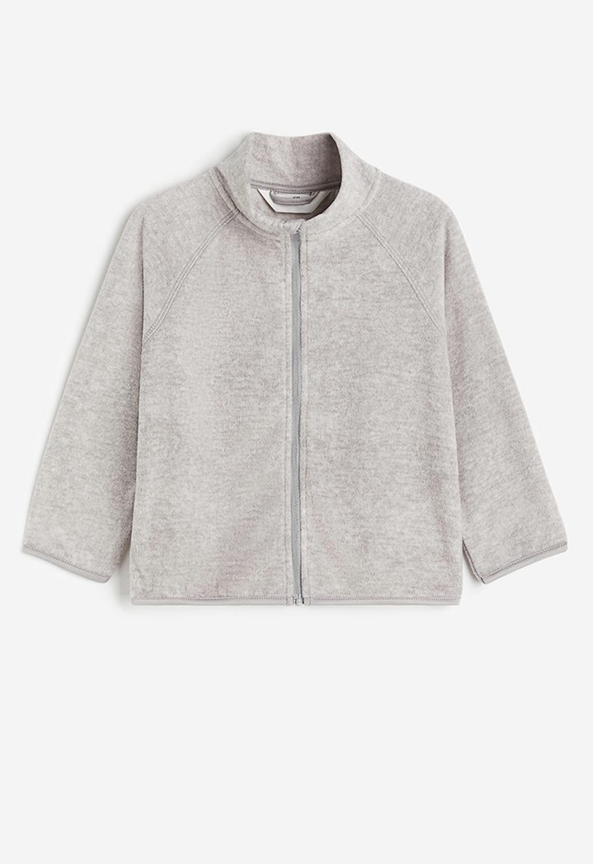 H&M - Fleece jacket - light grey marl
