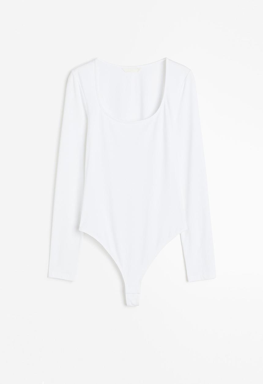 H&M - Jersey thong body - white