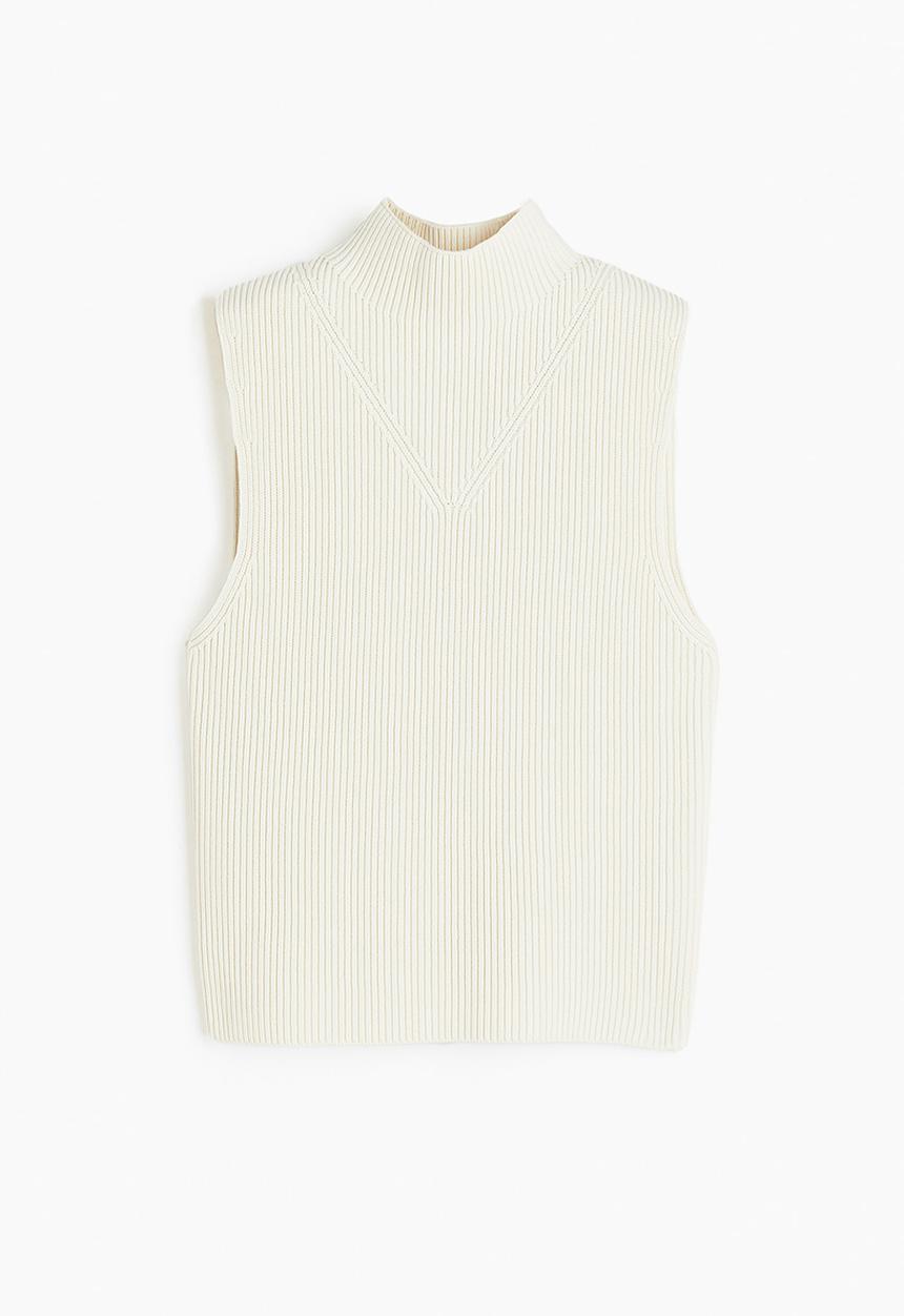H&M - Rib-knit vest top - white