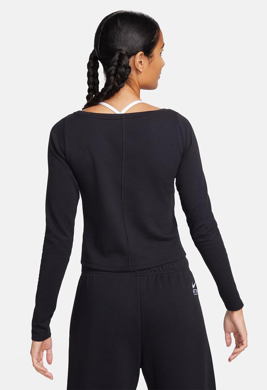 Nike - W nsw air long sleeve top - black/white