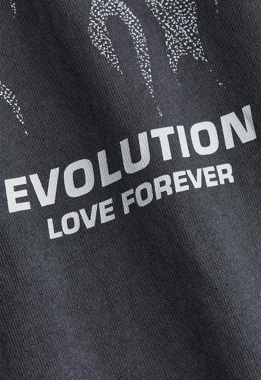 H&M - Oversized printed T-shirt - dark grey/romantic