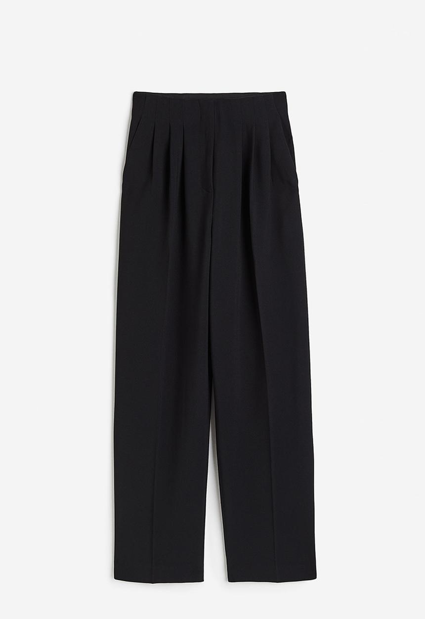 H&M - High-waisted tailored trousers - black