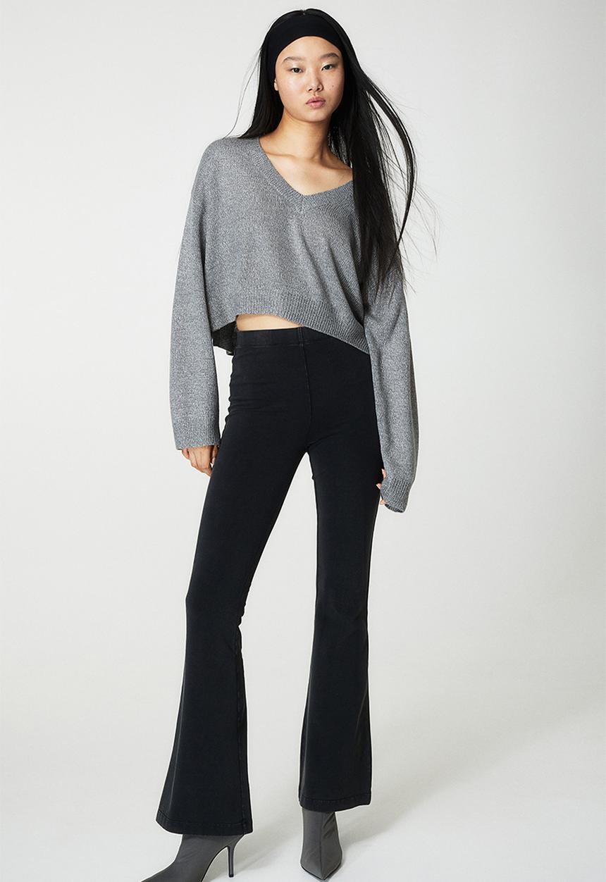 H&M - Flared trousers - black