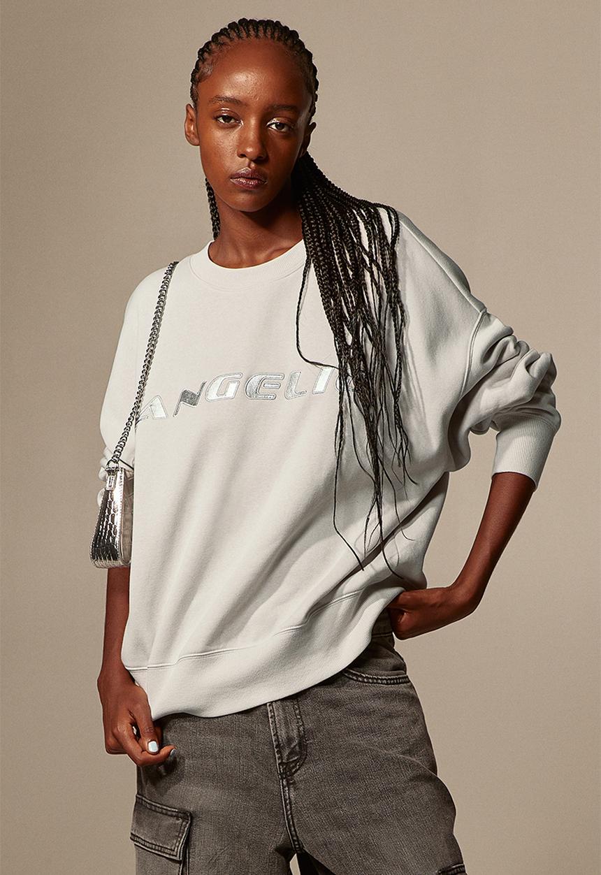 H&M - Oversized motif-detail sweatshirt - light grey
