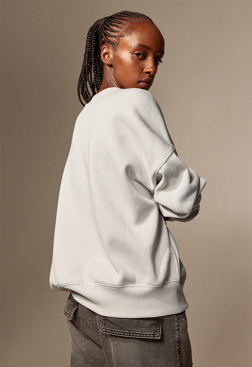 H&M - Oversized motif-detail sweatshirt - light grey