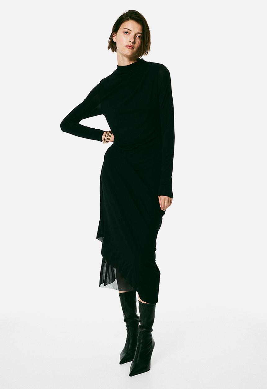 H&M - Jersey turtleneck dress - black