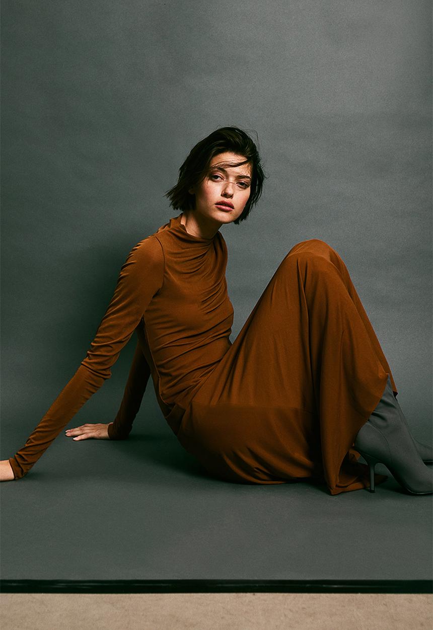 H&M - Jersey turtleneck dress - brown