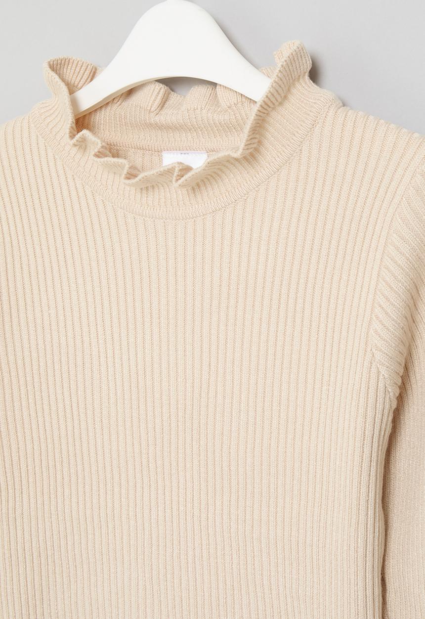 Pop Candy - Frilled poloneck - beige