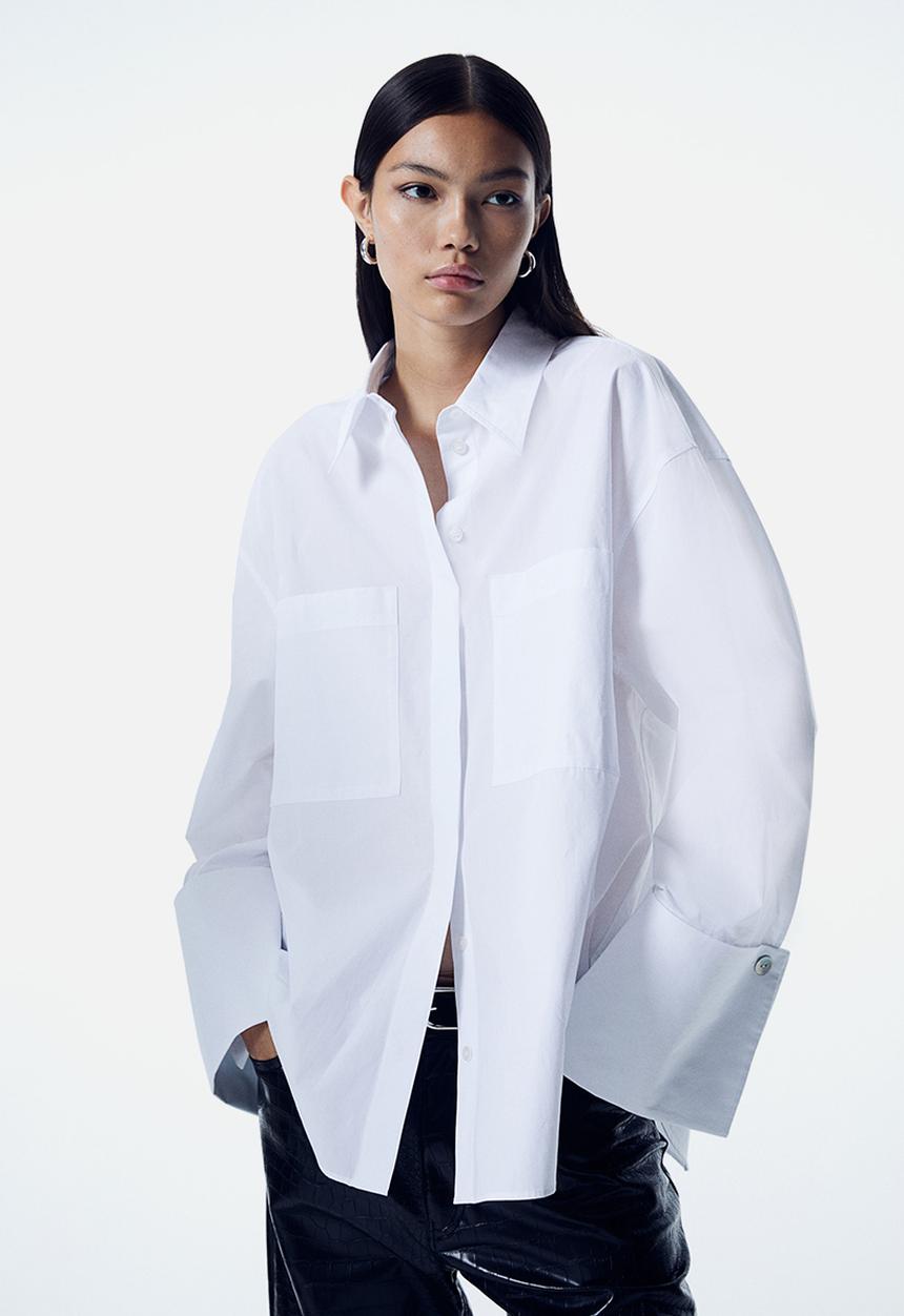 H&M - Oversized cotton shirt - white