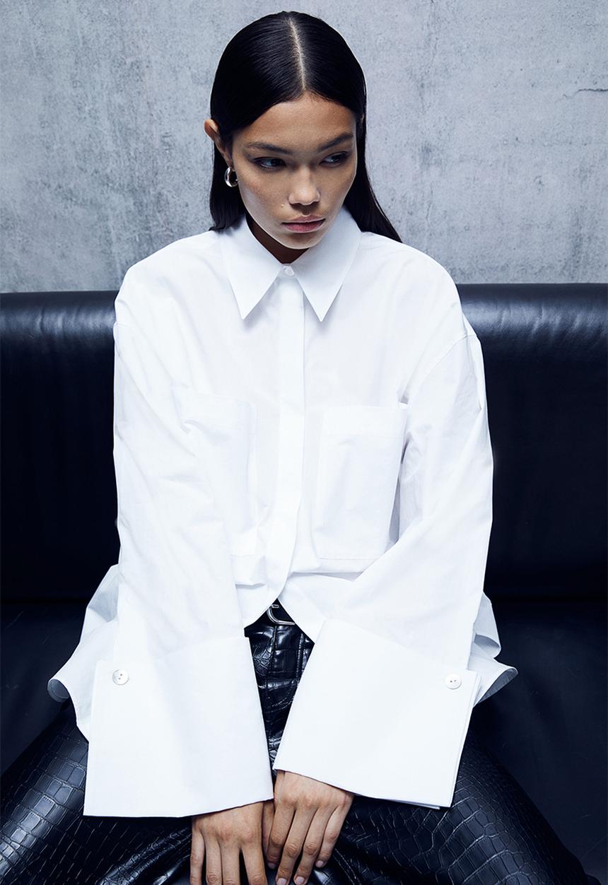 H&M - Oversized cotton shirt - white