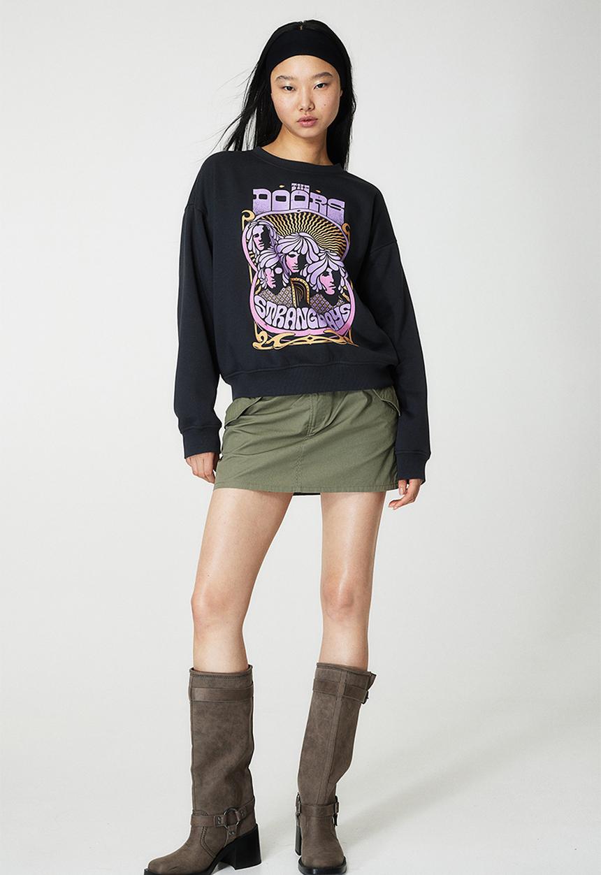 H&M - Printed sweatshirt - dark grey the doors