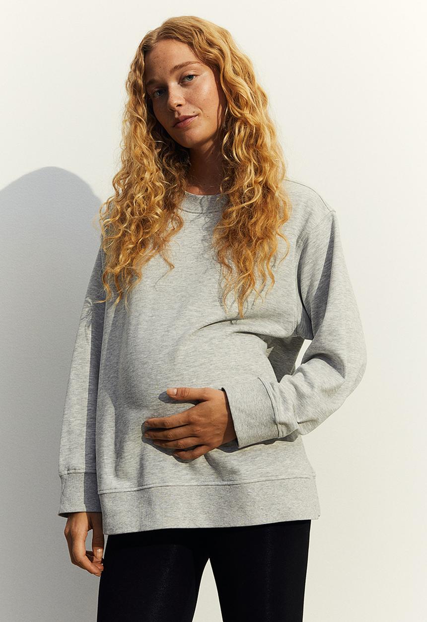H&M - Mama before & after maternity/nursing sweatshirt - light grey marl