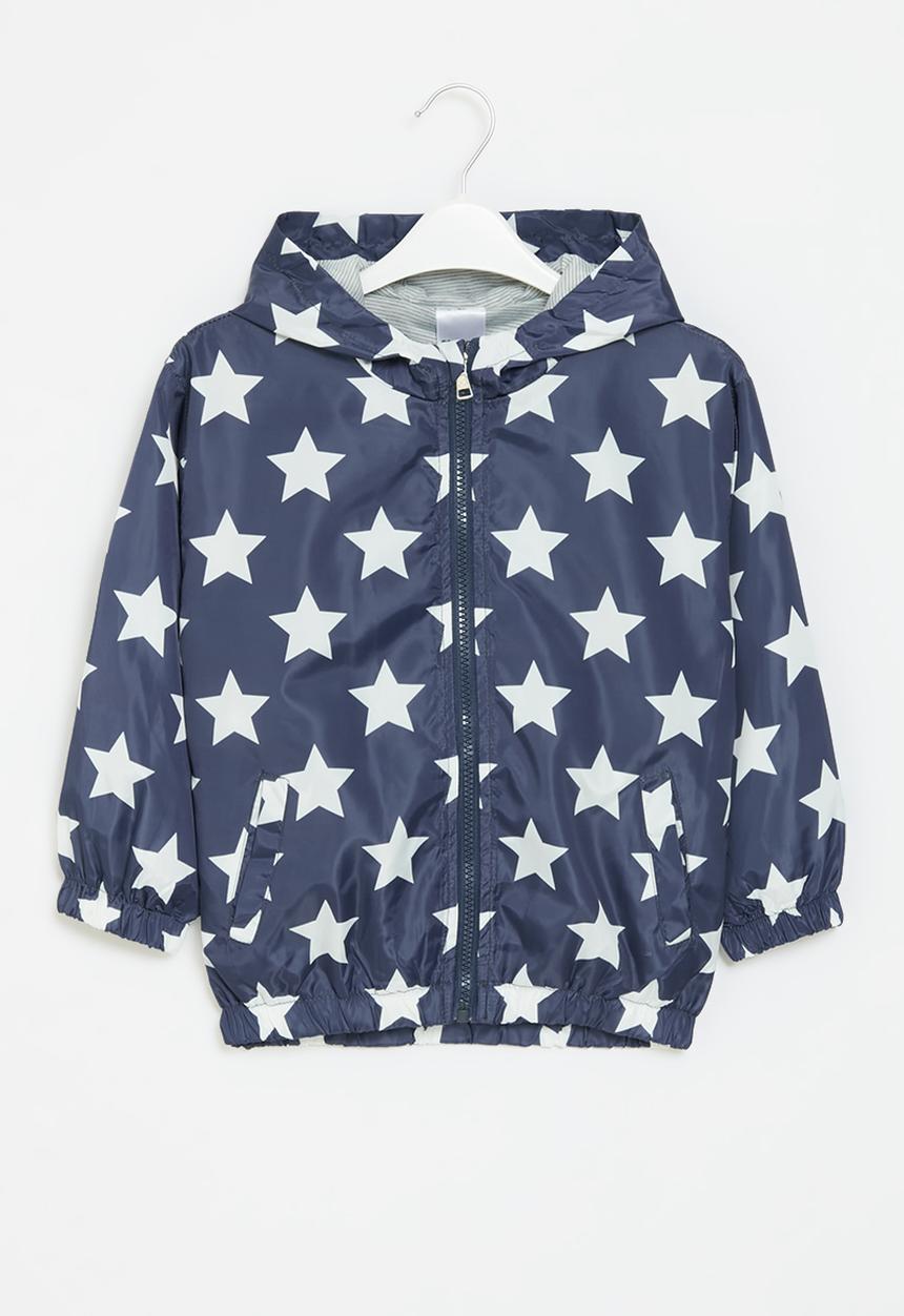 Pop Candy - Printed hooded jacket - blue & white