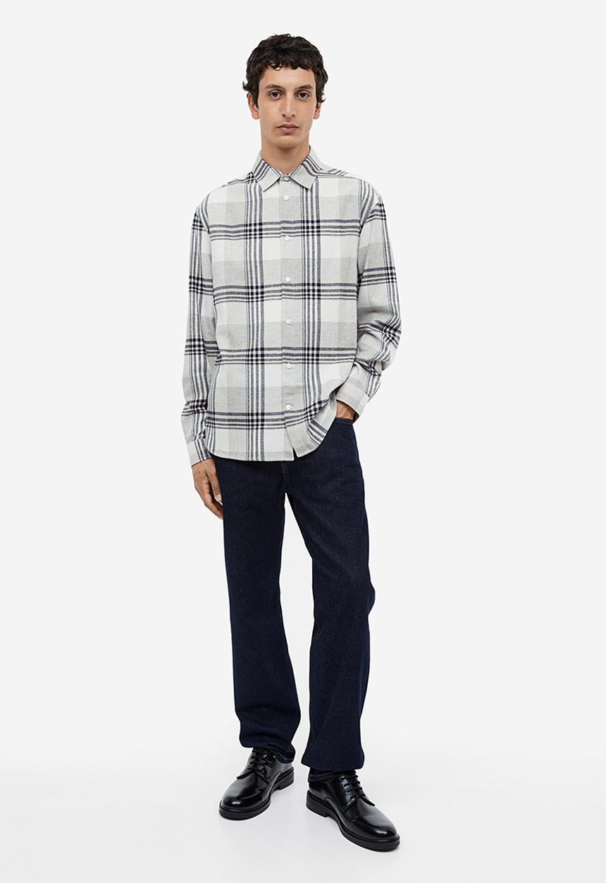H&M - Regular fit flannel shirt - grey