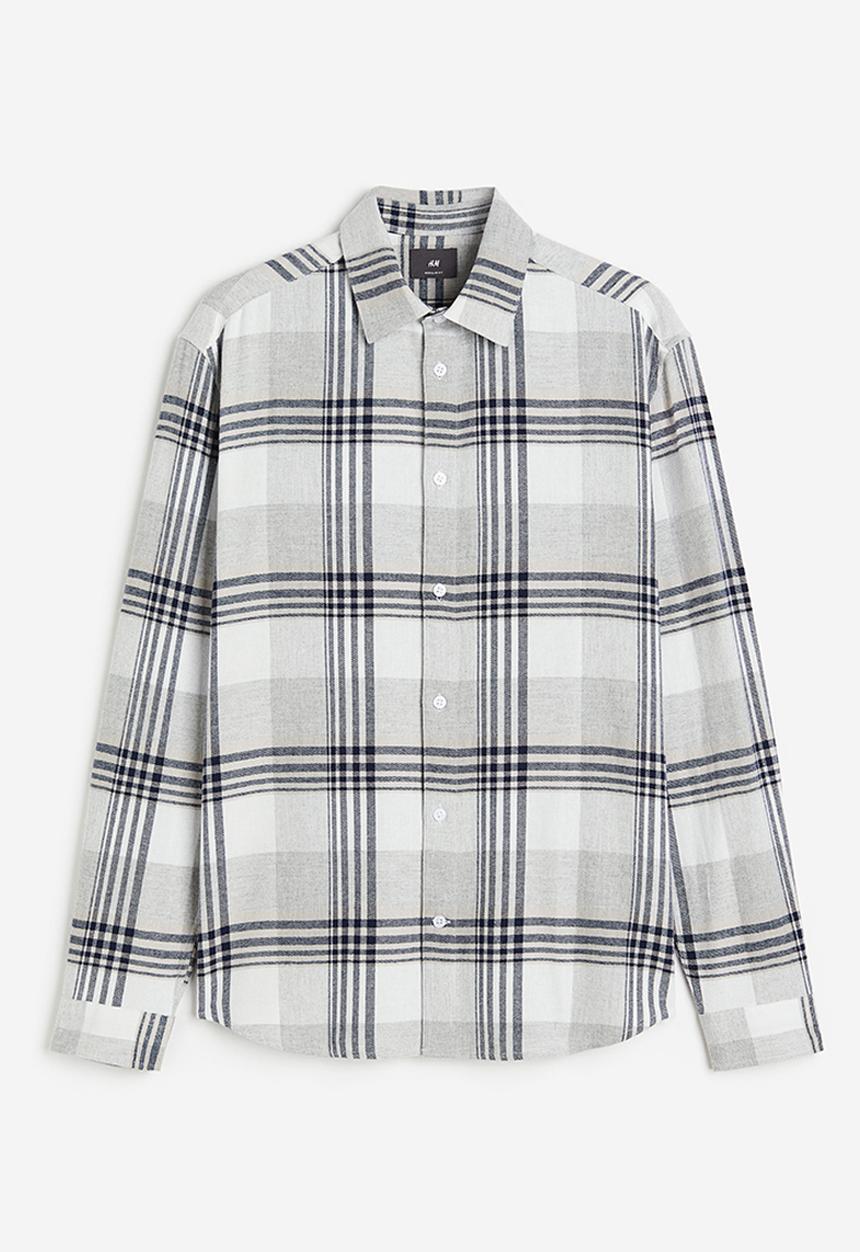 H&M - Regular fit flannel shirt - grey