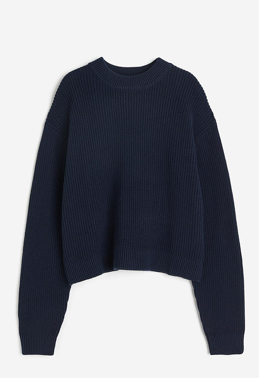 H&M - Rib-knit jumper - navy blue