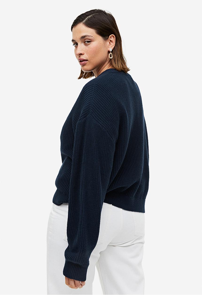 H&M - Rib-knit jumper - navy blue