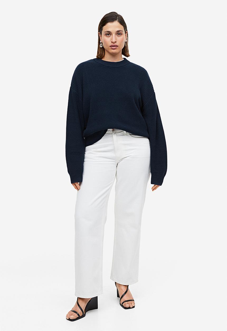 H&M - Rib-knit jumper - navy blue
