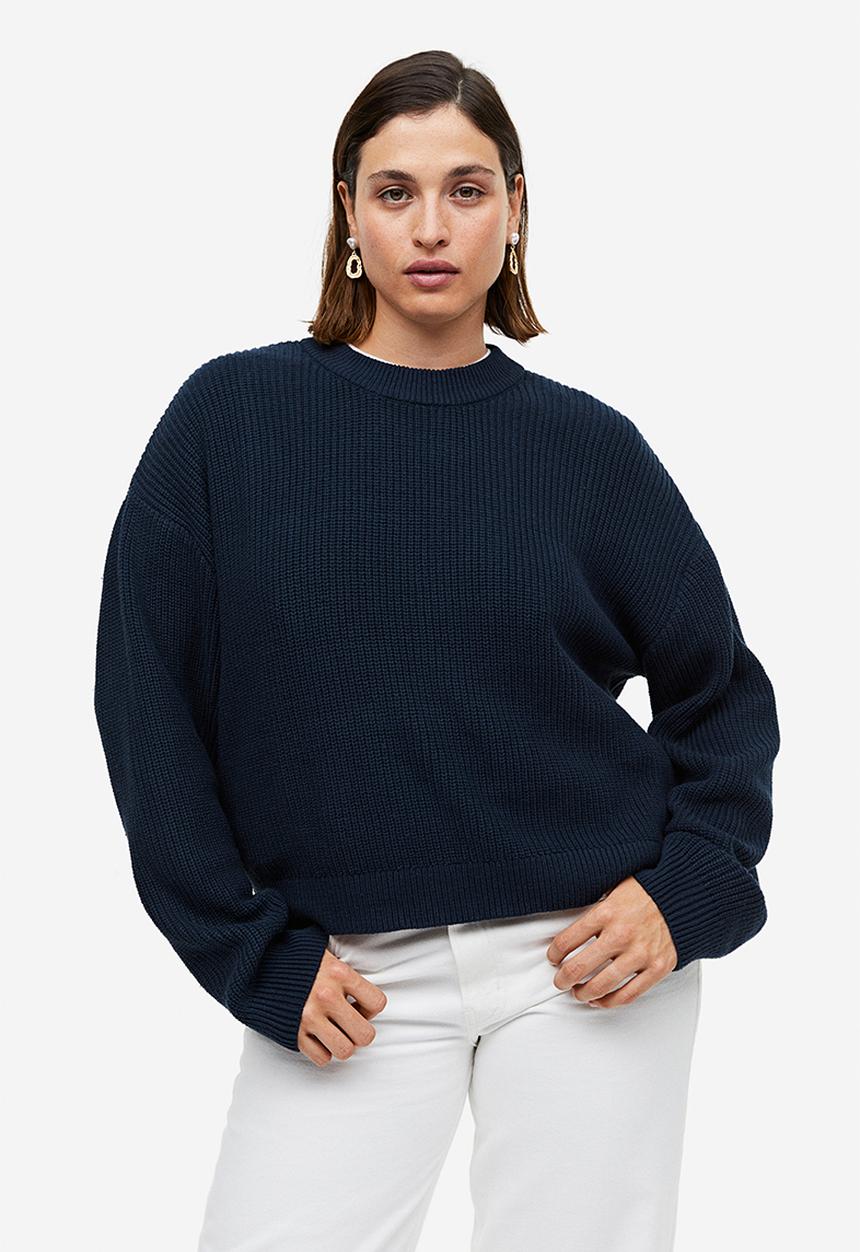H&M - Rib-knit jumper - navy blue
