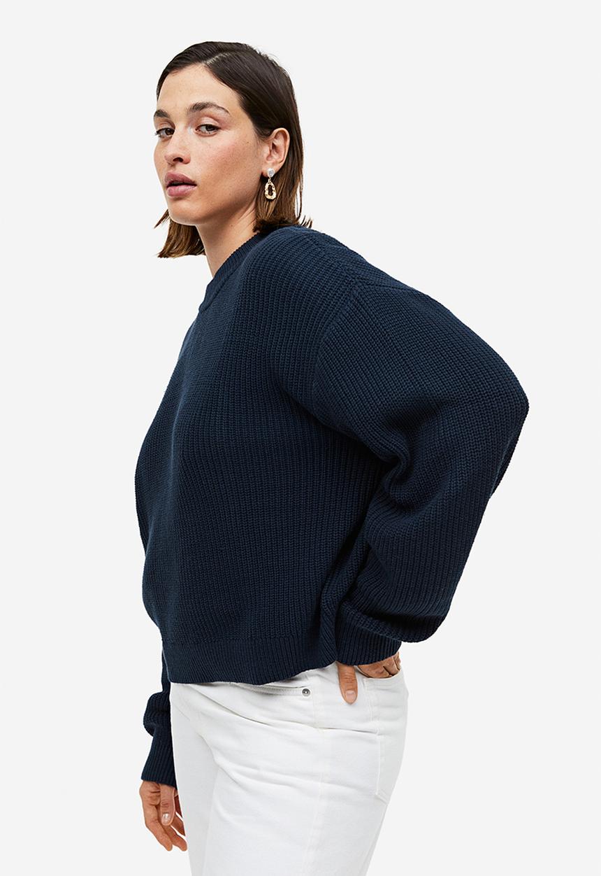 H&M - Rib-knit jumper - navy blue