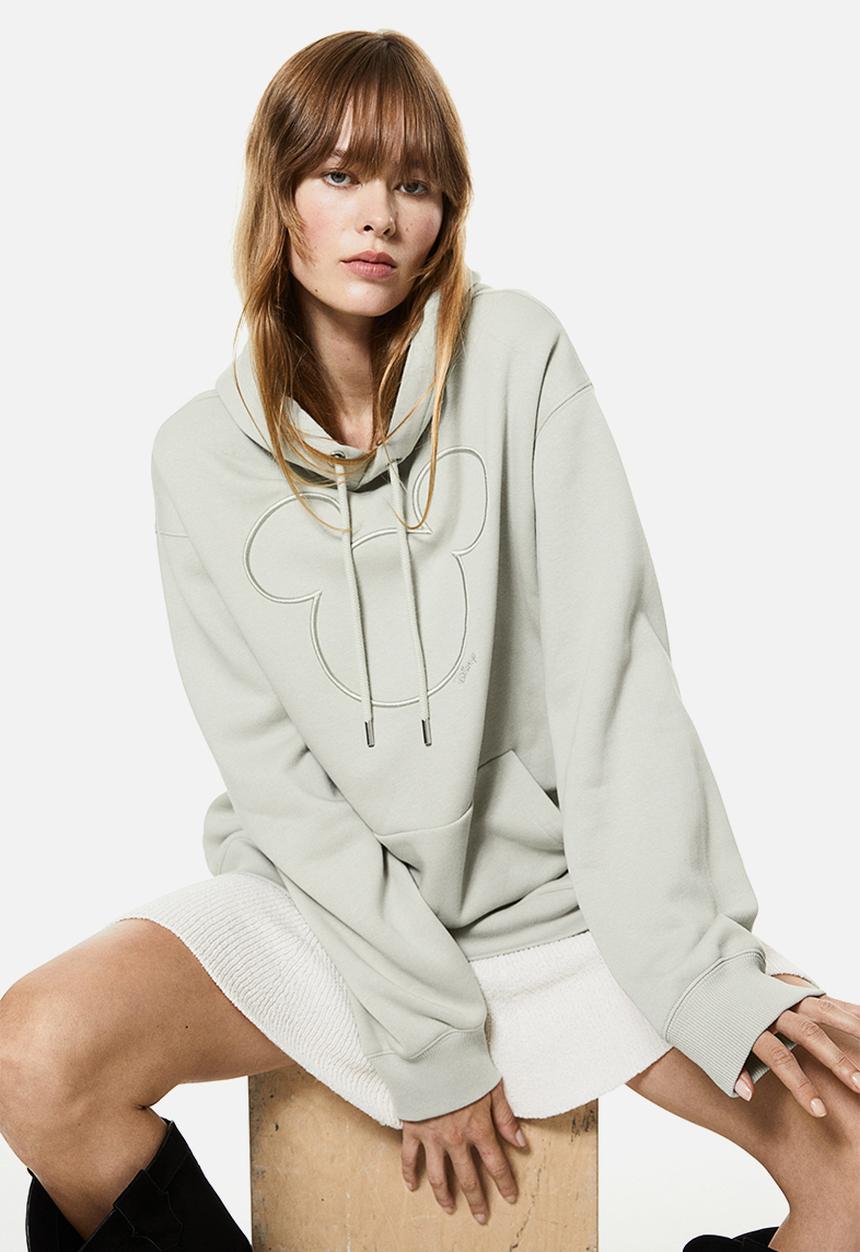 H&M - Motif-front hoodie - green