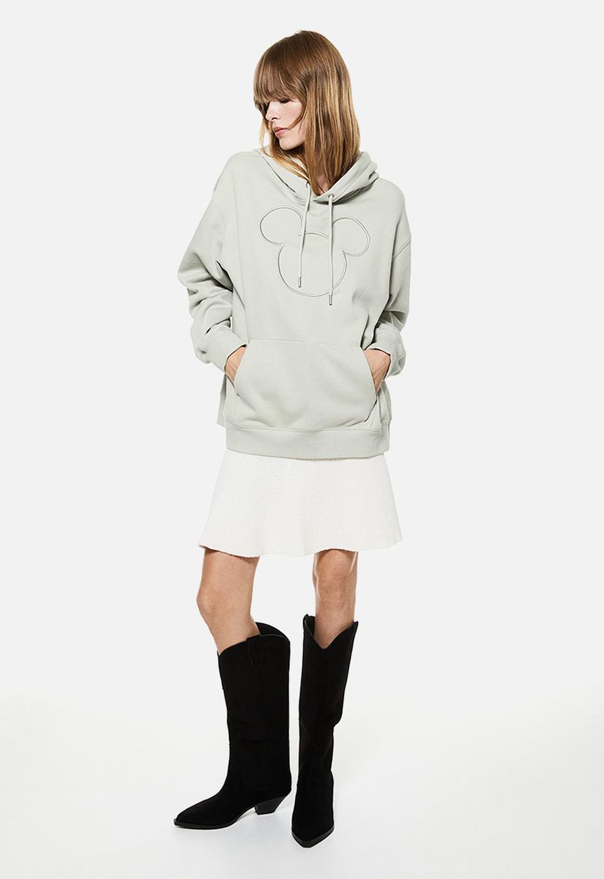H&M - Motif-front hoodie - green