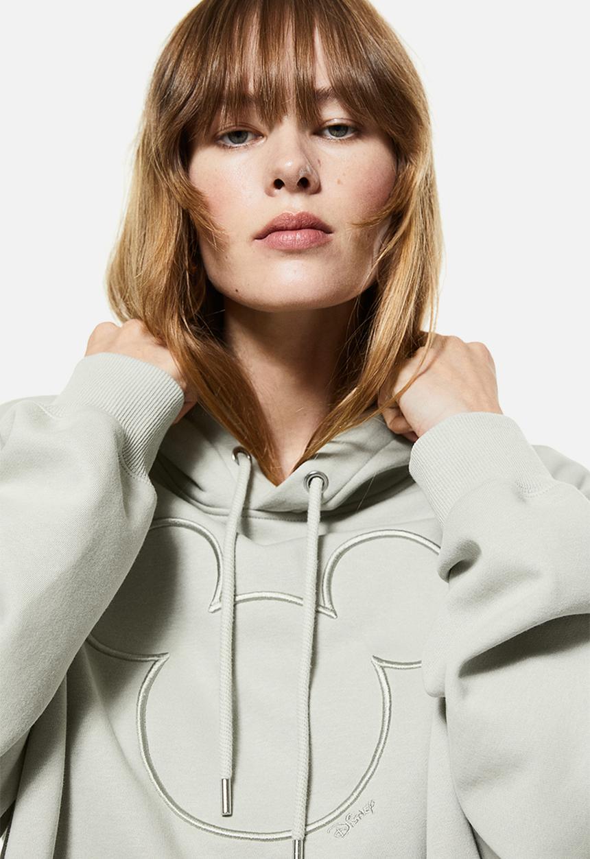H&M - Motif-front hoodie - green