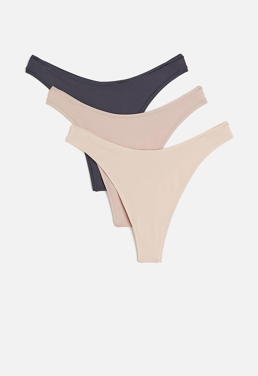 H&M - 3-Pack microfibre thong briefs - multi 