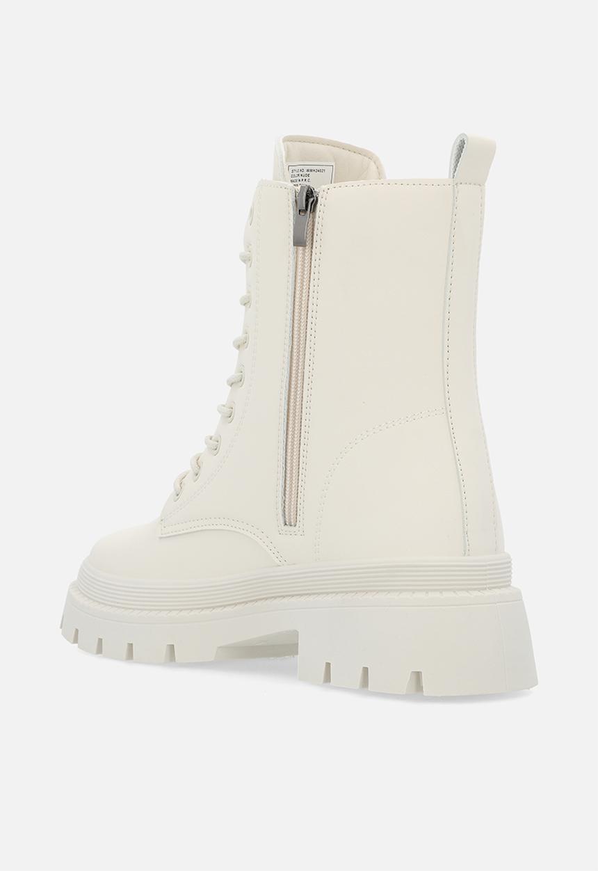 Madison® - Fallon platform lace-up boot - cream