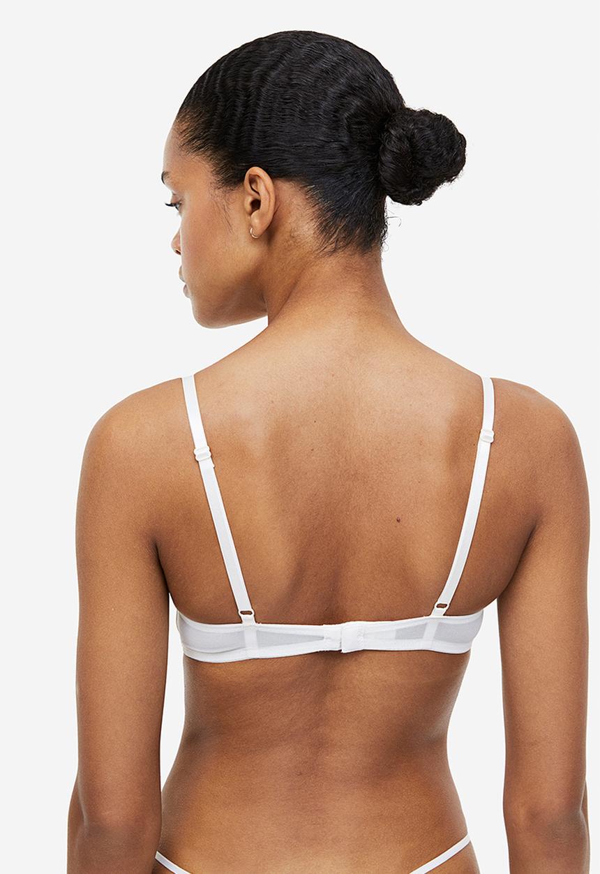 H&M - 2-Pack microfibre non-wired bras - white & black