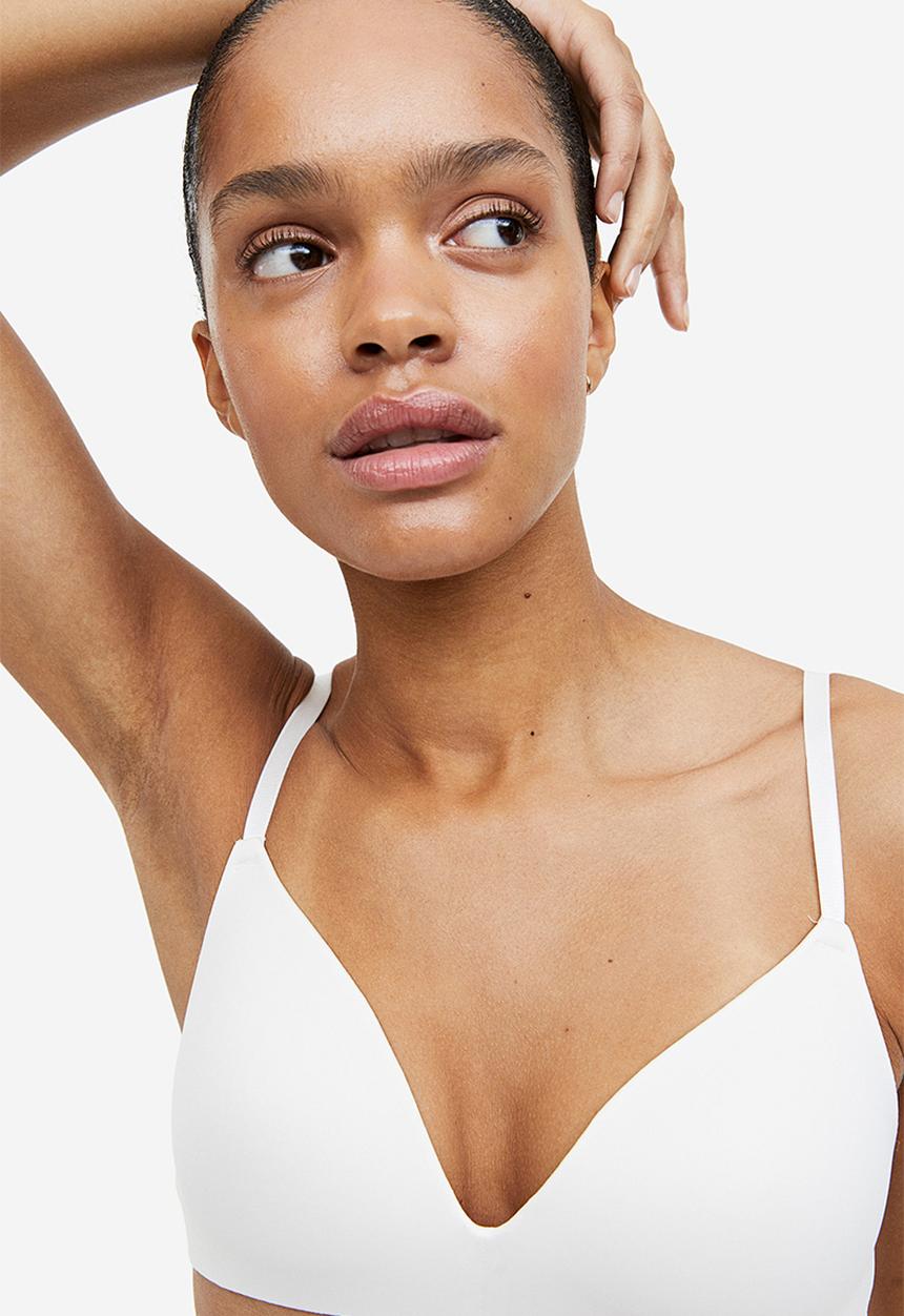 H&M - 2-Pack microfibre non-wired bras - white & black